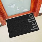 Capacho De Vinil Hello Preto Único