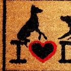 Capacho Em Fibra De Coco Dogs 33x60 Cm Natural