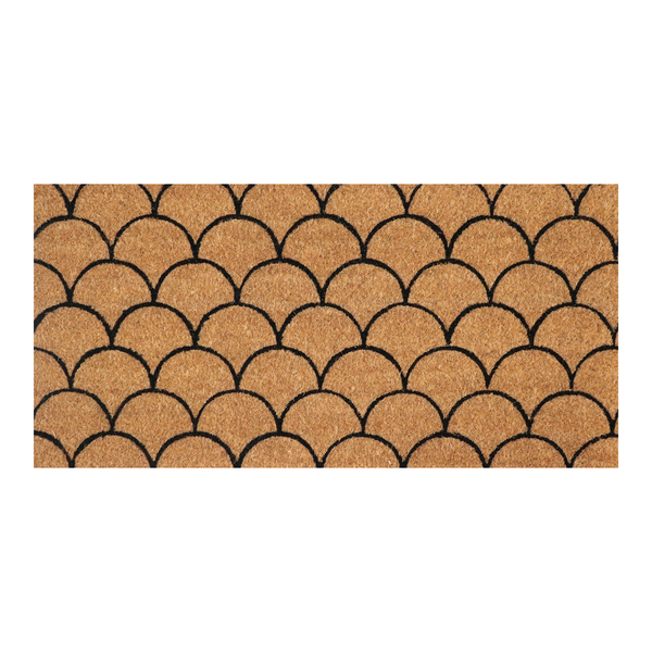 Capacho Fibra de Coco Curves Marrom 70x33cm