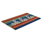 Capacho Fibra de Coco Oh La La Azul e Rosa 70x40cm Inspire