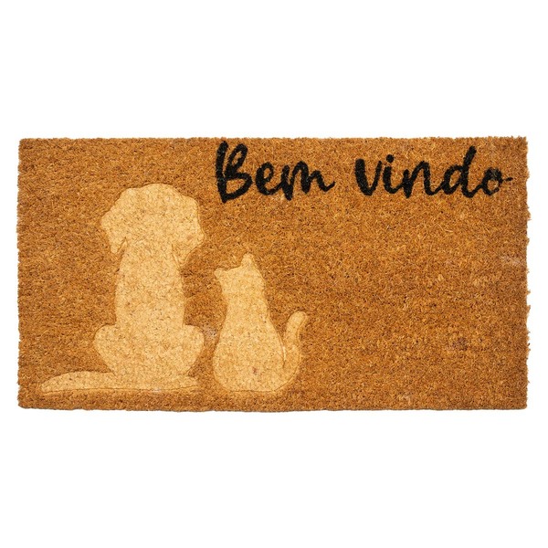 Capacho Fibra De Coco Ruby 21 Bege-preto 0,33x0,60m