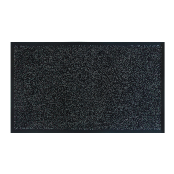 Capacho Retangular Gabriel Polipropileno Áreas Internas Preto e Prata 60x90cm Inspire