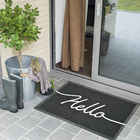 Capacho Retangular Hello PVC Áreas Externas Preto 60x90cm Inspire