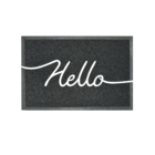 Capacho Retangular Hello PVC Áreas Externas Preto 60x90cm Inspire