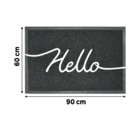 Capacho Retangular Hello PVC Áreas Externas Preto 60x90cm Inspire