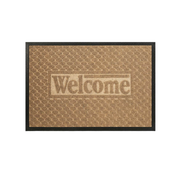 Capacho Retangular Lenzo Borracha Áreas Internas e Externas Bege 60x90cm Inspire