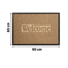 Capacho Retangular Lenzo Borracha Áreas Internas e Externas Bege 60x90cm Inspire