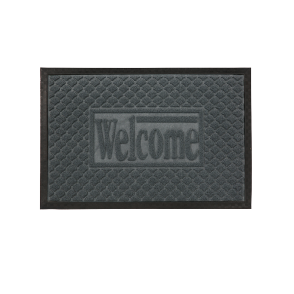 Capacho Retangular Lenzo Borracha Áreas Internas e Externas Prata 40x60cm Inspire