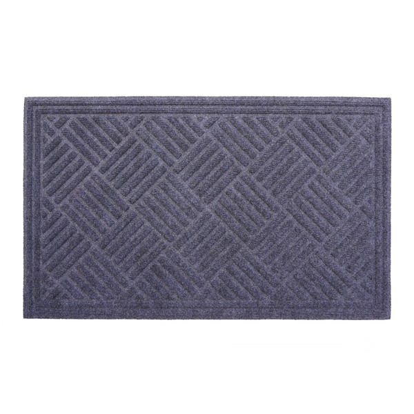 Capacho Retangular Lenzo Borracha Áreas Internas Prata 45x75cm Inspire