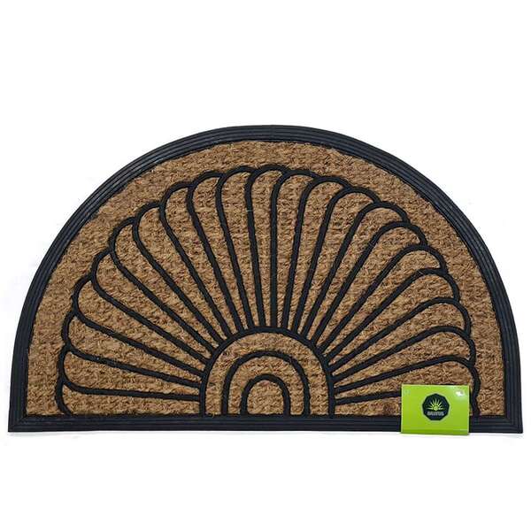 Capacho Leque Natural E Preto 45x75 Cm