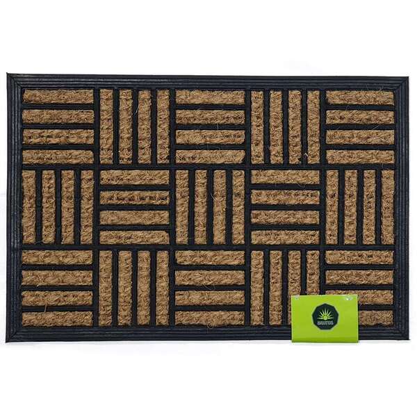 Capacho Listras Natural E Preto 40x60 Cm