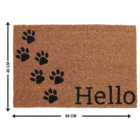 Capacho Retangular Patinhas Malow Látex Áreas Internas Preto e Marrom 40x60cm Inspire