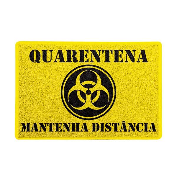 Capacho Quarentena Mantenha Distância Amarelo 0,40x0,60m - Be