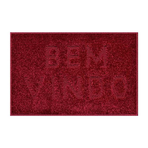 Capacho Realce Bem Vindo 10 Vermelho 0,50x0,80m - J Serrano