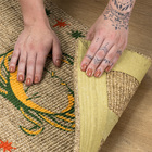 Capacho Retangular Caranguejo Sisal Bege Internas 40x60cm Apaeb