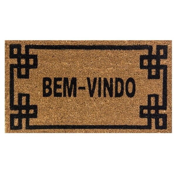 Capacho Retangular Fibra De Coco Base Pvc 60x33cm - Komeco Bo