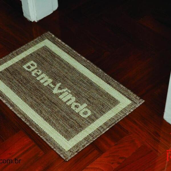 Capacho Sisal Look Bem Vindo Grande 003 Castor 050x090 Cm