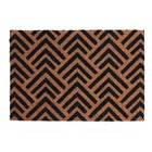 Capacho Retangular Spica Natural Látex Áreas Internas Preto e Marrom 40x60cm Inspire