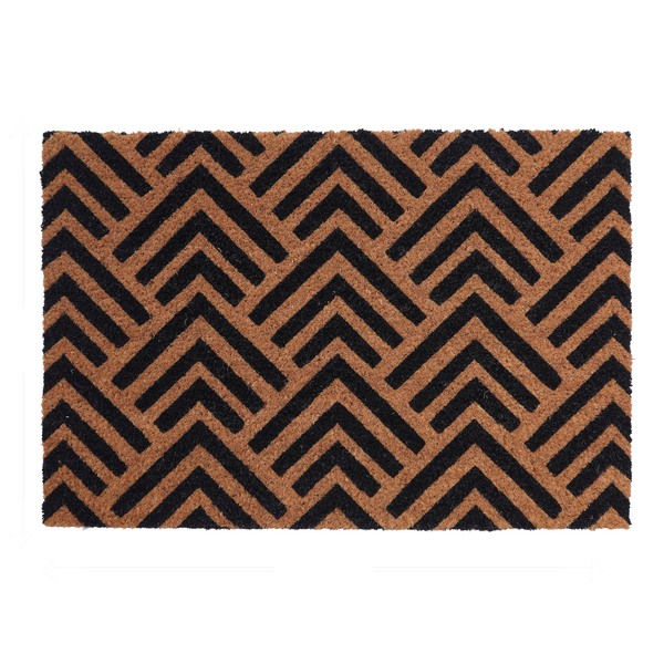 Capacho Retangular Spica Natural Látex Áreas Internas Preto e Marrom 40x60cm Inspire