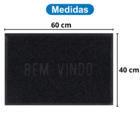 Capacho Vinílico Bem-vindo Color Block 40x60cm - Preto