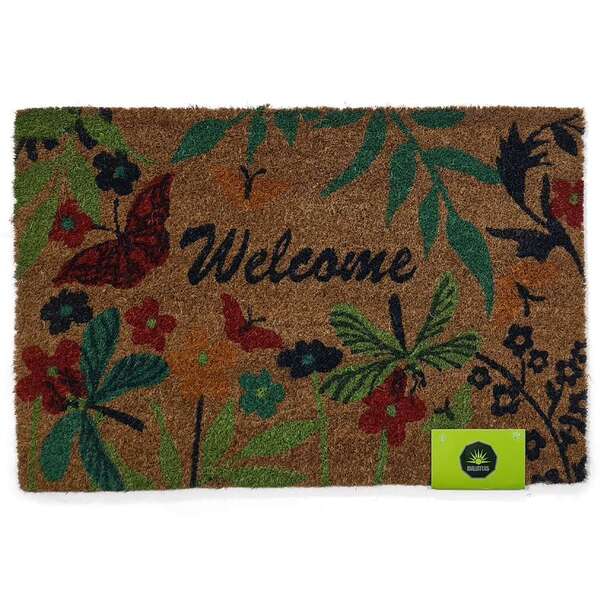 Capacho Welcome Folhas Ii Natural 40x60 Cm