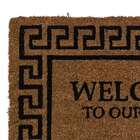 Capacho Welcome Grego Natural E Preto 40x60 Cm