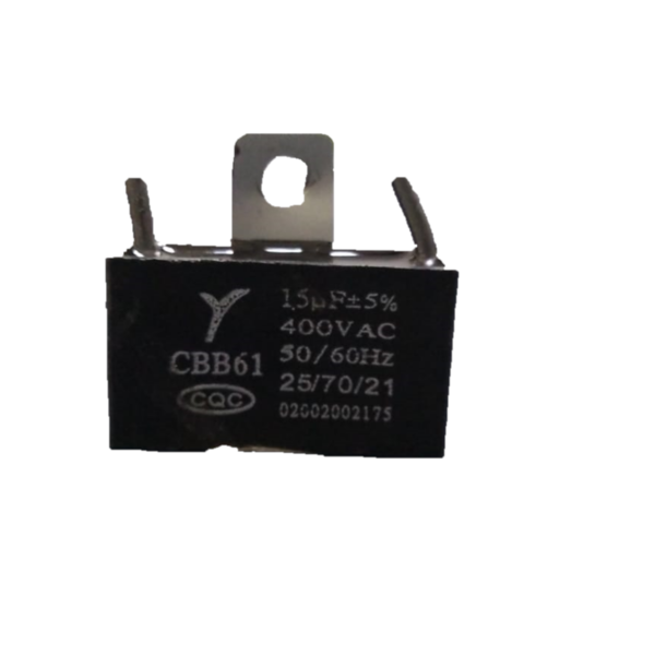 Capacitor Quadrado P/ Ventilador 2 Fios 1,5uf 50/60hz 400vac