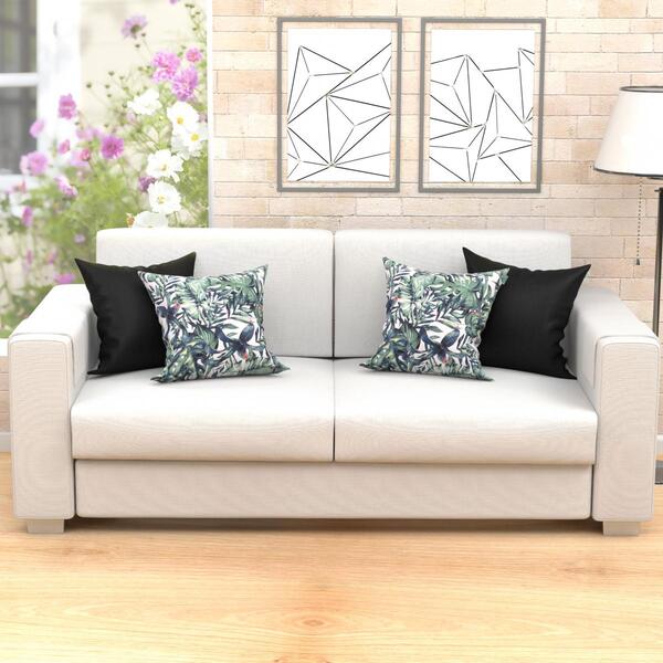 Capas Almofadas Pretas E Estamapdas Kit Com 4 Unidades 45cm X