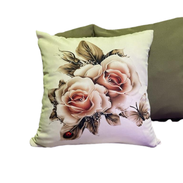 Capas Almofadas Sala Quarto 1 Flor 2 Verdes Zíper 45x45 3 Un