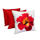 Capas Almofadas Sala Quarto Flor Vermelha Zíper 45x45 3 Un