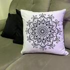 Capas Almofadas Sala Quarto Mandala  2preta Zíper 45x45 3 Un