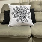 Capas Almofadas Sala Quarto Mandala  2preta Zíper 45x45 3 Un