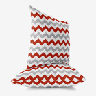 Capas De Almofadas Chevron Vermelha E Cinza 2un 35x35cm