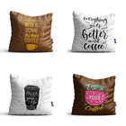 Capas De Almofadas Com Frases Café 35x35cm Kit 4un
