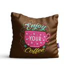Capas De Almofadas Com Frases Café 35x35cm Kit 4un
