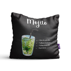 Capas De Almofadas Com Frases Drinks Em Preto 35x35cm Kit 4un