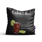 Capas De Almofadas Com Frases Drinks Em Preto 35x35cm Kit 4un