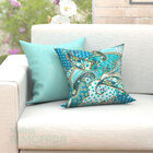 Capas De Almofadas Decorativa Azul Tiffany Arabesco Composê 4