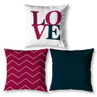 Capas De Almofadas Decorativa Kit 3 Peças Estampada Chevron