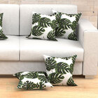 Capas De Almofadas Decorativas  Branco Folhas Tropical 45cm X