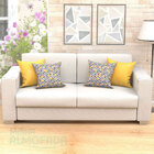 Capas De Almofadas Decorativas Amarelo Triângulo Composê 45cm