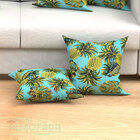 Capas De Almofadas Decorativas Azul Abacaxi Tropical 45cm X 4