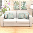 Capas De Almofadas Decorativas Azul Medalhão Listras Composê