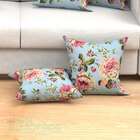 Capas De Almofadas Decorativas Azul Tiffany Floral 45cm X 45c