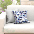 Capas De Almofadas Decorativas Branca Triângulo Azul Composê