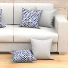 Capas De Almofadas Decorativas Branca Triângulo Azul Composê