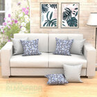 Capas De Almofadas Decorativas Branca Triângulo Azul Composê