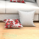 Capas De Almofadas Decorativas Branco Floral Vermelho Composê
