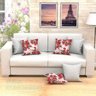 Capas De Almofadas Decorativas Branco Floral Vermelho Composê