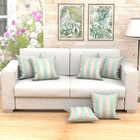 Capas De Almofadas Decorativas Listras Azul Tiffany Jacquard